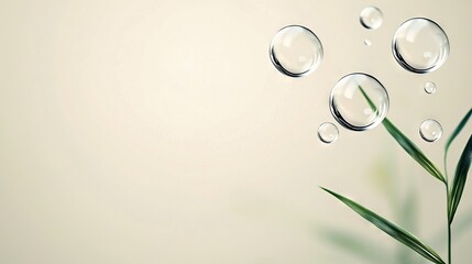 Wall Mural -   A close-up of a plant with water droplets on its leaves