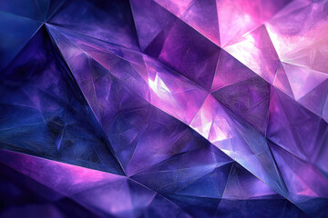 Aufkleber - Abstract geometric art with purple and pink hues, creating a mesmerizing crystalline texture.