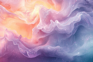 Aufkleber - Abstract pastel swirls resembling a nebula or cosmic cloud, ethereal and dreamy.