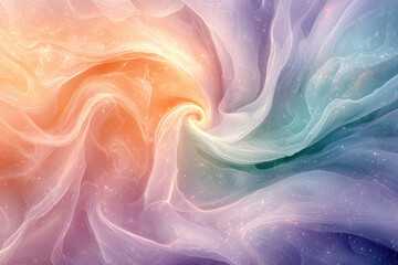 Poster - Abstract swirling pastel colors create a dreamy, ethereal and cosmic artwork.