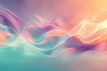 Poster - Abstract pastel waves flowing smoothly, creating a dreamy and ethereal visual.