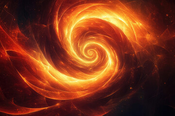 Aufkleber - Fiery spiral nebula, cosmic energy swirling in a mesmerizing vortex of fire and light.