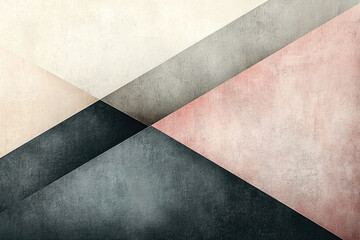 Poster - Abstract geometric art featuring textured pastel colors in a triangular design.