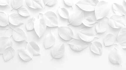 Poster - a serene arrangement of white leaves on a soft background, creating a calming atmosphere