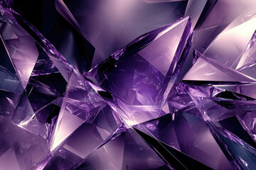 Aufkleber - Abstract image of shattered purple crystals, showcasing sharp angles and reflective surfaces.