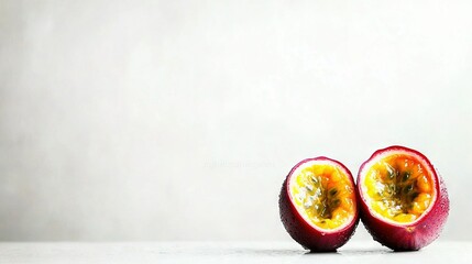 Wall Mural -   Fruit sitting together on a white table, adjacent to wall