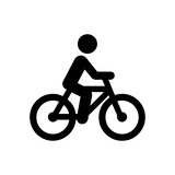 Playful Bicycle Rider Icon Emphasizing Joy and Adventure on Two Wheels with white background