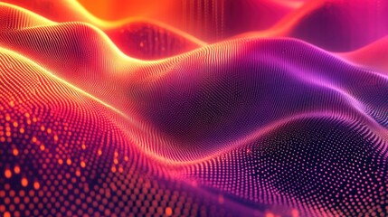 Poster - abstract waves of vibrant colors create a dynamic visual landscape with depth and movement