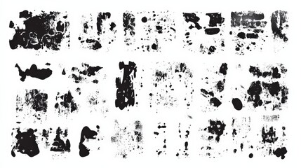 Poster - Abstract black and white texture with various shapes and patterns, suitable for backgrounds and designs
