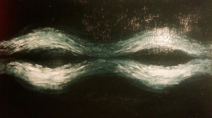 Poster - Abstract cosmic waves on dark background - mysterious flowing energy in motion