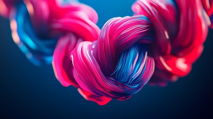 Wall Mural - a black canvas featuring swirling neon pink and blue fluids produces a striking abstract piece, burs