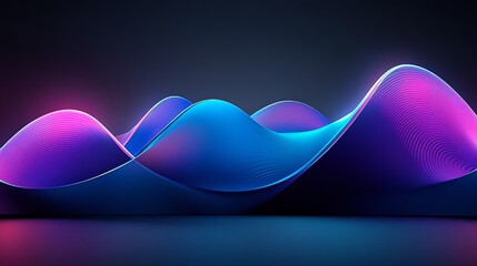 Wall Mural - swirling neon pink and blue fluids against a black backdrop compose a vibrant abstract design, exudi