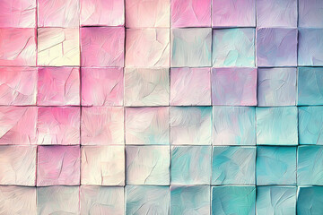 Aufkleber - Pastel-colored square tiles create a calming, textured background.