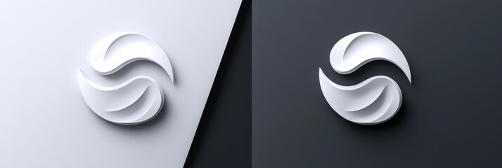 Aufkleber - Modern sleek logo redesign showcasing comparison with outdated logo on contrasting backgrounds. Generative AI