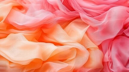 Wall Mural - a modern abstract background with pink and yellow waves, harmoniously merging in a gentle, warm grad