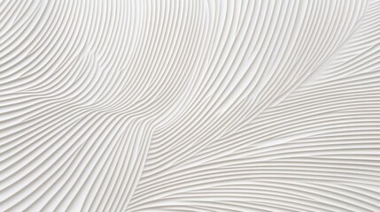 Poster - Parametric wall surface with flowing white waves creating an abstract pattern of lines and curves, suitable for backgrounds and modern architectural designs