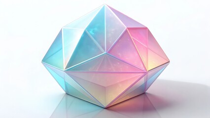 Aufkleber - a colorful and geometrically designed crystal prism displaying an array of iridescent colors, with its facets catching light and creating a mesmerizing effect