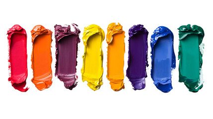 Aufkleber - Set of colorful lipstick smears isolated on transparent background, showcasing vibrant shades for beauty and makeup concepts