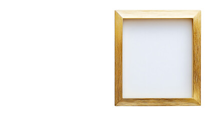 Aufkleber - Empty golden wooden picture frame with white area isolated on transparent background, ready for your content