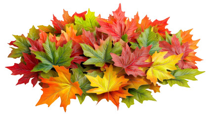 Leinwandbilder - Bright maple foliage displaying rich fall hues, spreading across transparent surface with warm golden-red tones