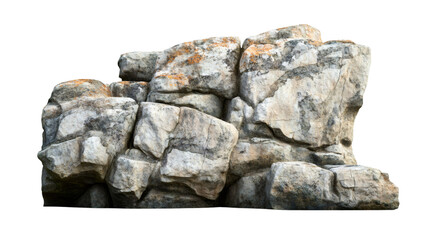 Poster - Big grey and orange rock with lichen isolated on transparent background, ideal for photo manipulations