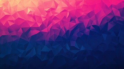 Poster - Abstract geometric background with vibrant pink and blue triangular patterns creating depth