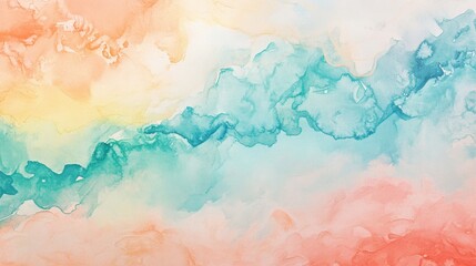 Poster - Abstract watercolor painting with vibrant colors blending seamlessly, evoking tranquility