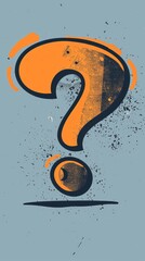 Poster - A unique and visually striking graphic element featuring a bold question mark design set against a textured backdrop