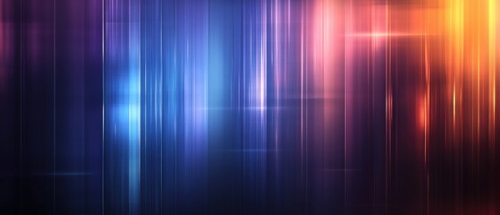 Poster - Abstract background with vibrant vertical light streaks in blue, purple, orange, and red Concept of energy, technology, and futuristic design