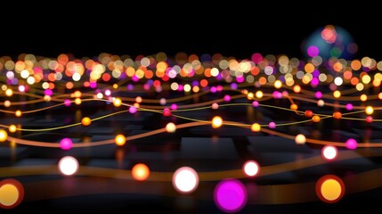 Poster - abstract colorful lights and waves.