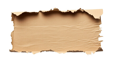 Poster - Piece of torn cardboard with transparent background creating a blank space for text or design