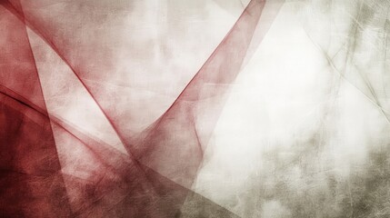Poster - Abstract composition of translucent layers in red and white tones creating a serene background