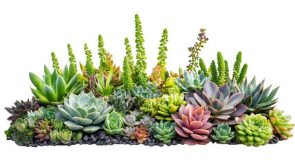 Poster - Group of succulent plants thriving on a transparent background, perfect for enhancing various compositions and design projects