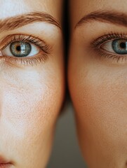 Poster - Exploration of skin contrast highlighting aging effects and youthfulness in medical aesthetic studies. Generative AI