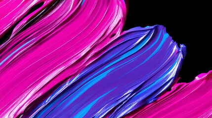 Leinwandbilder - Vibrant abstract paint strokes in pink and blue for artistic expression and design