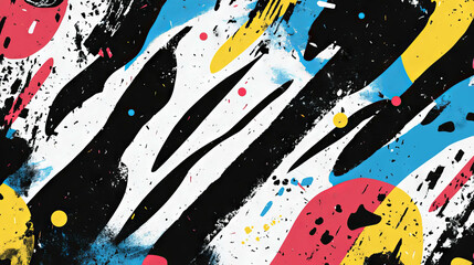 Poster - vibrant abstract shapes and confetti pattern background for creative design