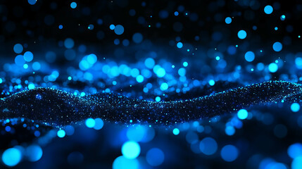 Poster - Abstract blue bokeh light background creating depth and tranquility