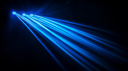 Poster - Dynamic blue light rays on dark background for modern design themes