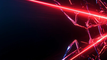 Poster - Vibrant neon light with shattered glass effect for modern design concepts