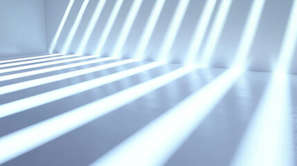 Poster - Minimalist interior design with bright white light and sharp shadows