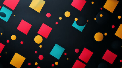 Poster - Vibrant checkerboard and polka dot patterned background for creative designs