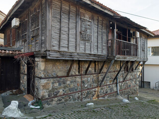 Poster - Street and houses at old town of Sozopol, Bulgaria