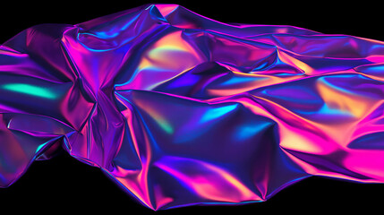 Poster - vibrant holographic film texture with iridescent colors for creative design