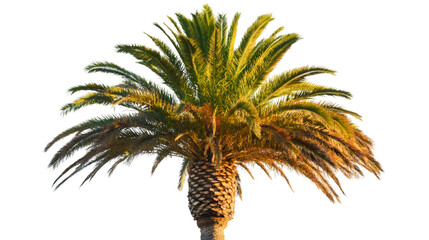 Poster - Verdant palm fronds swaying dynamically, backlit against transparent backdrop