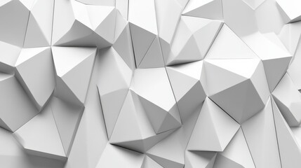 Poster - Abstract geometric pattern of white triangular shapes creating a three-dimensional effect