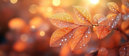 Canvas Print - Autumn Leaves in Sunlight with Bokeh Effect Tranquil Fall Landscape