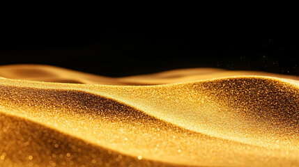 Poster - Serene golden sand dunes with gentle light gradient for nature and tranquility concepts