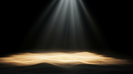 Poster - Illuminated sand with dramatic lighting for background design
