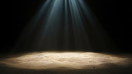 Poster - Illuminated sandfall background with dramatic spotlight effect