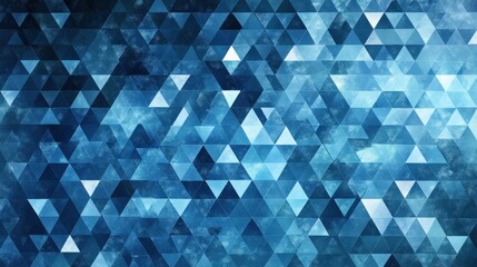 Poster - Abstract blue geometric pattern with triangular shapes, creating a cool, modern background effect